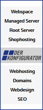 Der Konfigurator - Webhosting